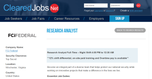 Research Analyst, FCiFederal