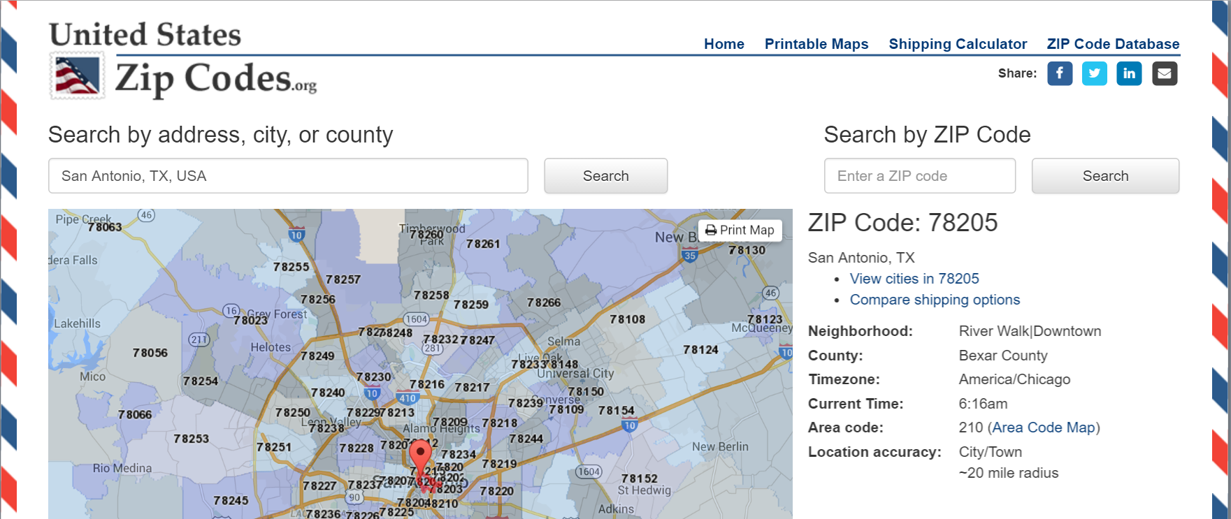 zip code look up by city